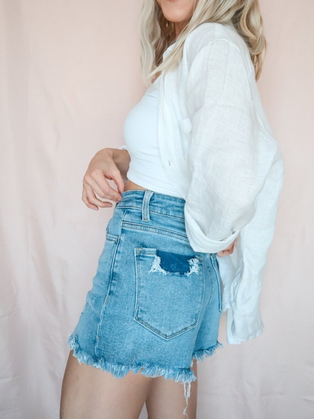 Vervet Distressed Denim Shorts - Picture 2 of 3